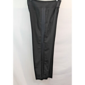 Athleta Pants Endless Satin Side Tuxedo Panel Womens size 10 Black Zip Pockets